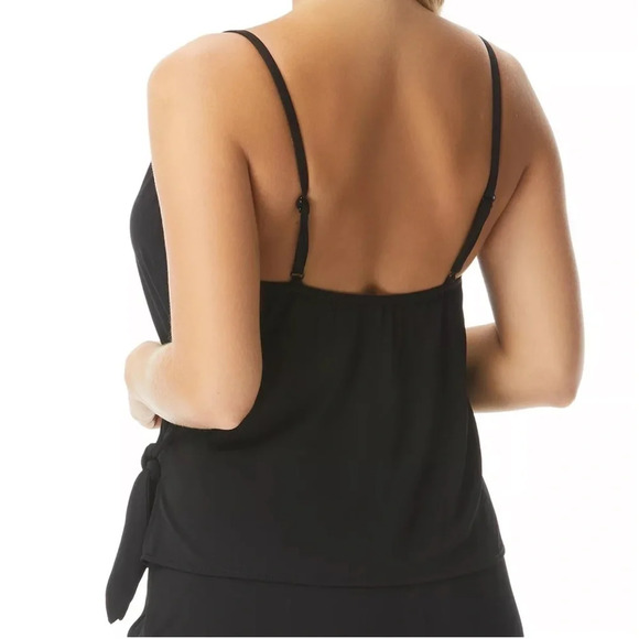 Coco Reef Chroma Wrap-Tie One-Piece Swimsuit Black Women's 14 NWT - Picture 2 of 13